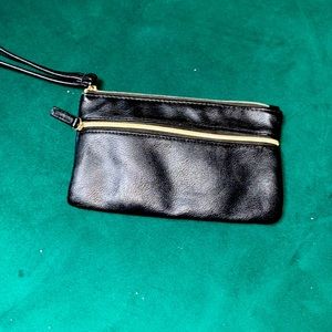 Black wristlet purse wallet